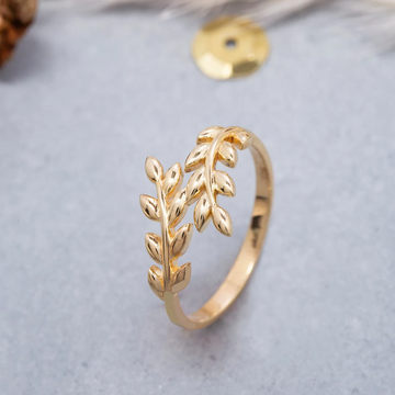 14K Solid Gold Olive Leaf Ring