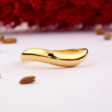 14K Solid Gold Curved Dome Ring