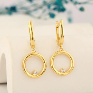 Solid Gold Circle Earrings