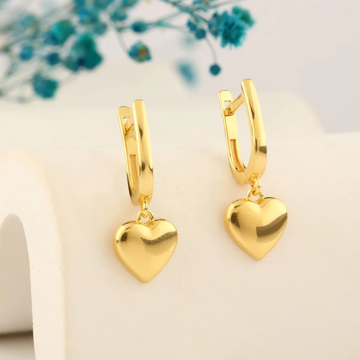 Solid Gold Heart Earrings