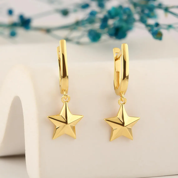Solid Gold Star Earrings