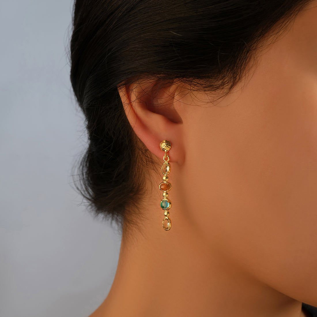 Solara Multi-Stone Cascade Earrings