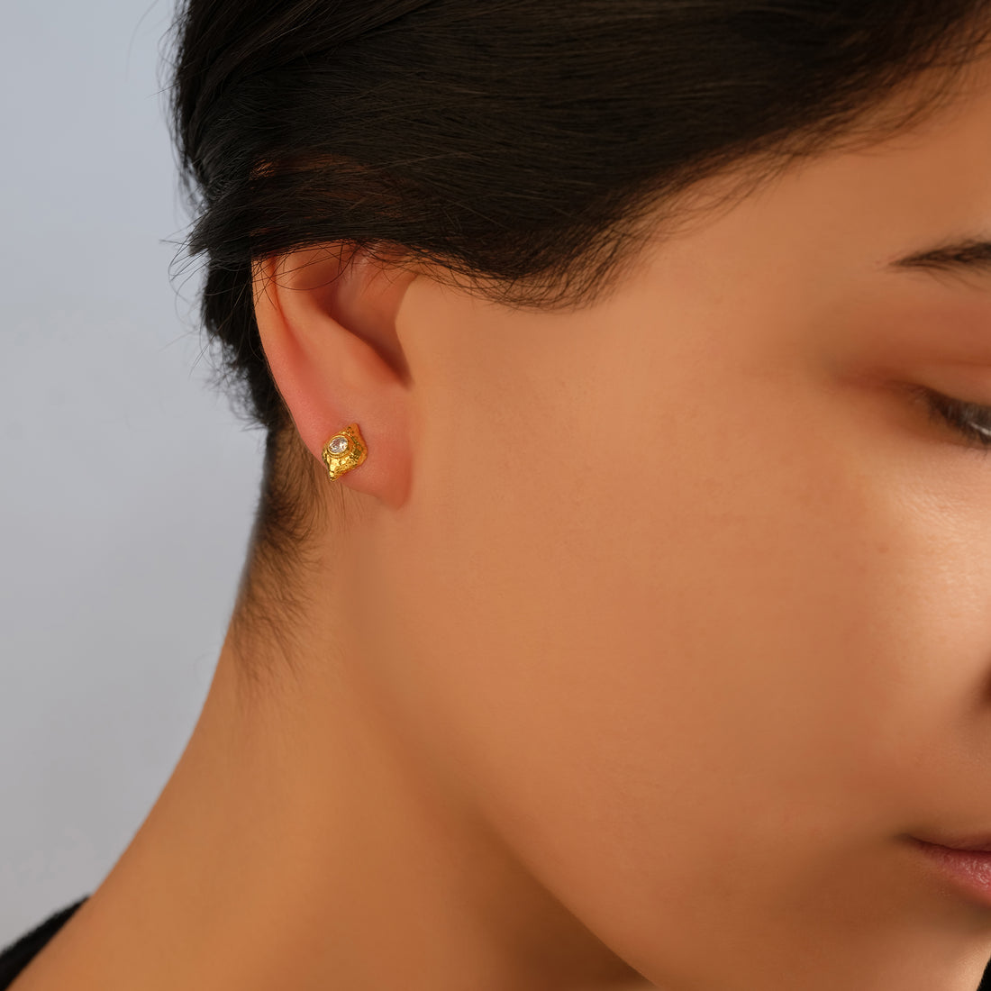 Nerisa Textured Zircon Studs