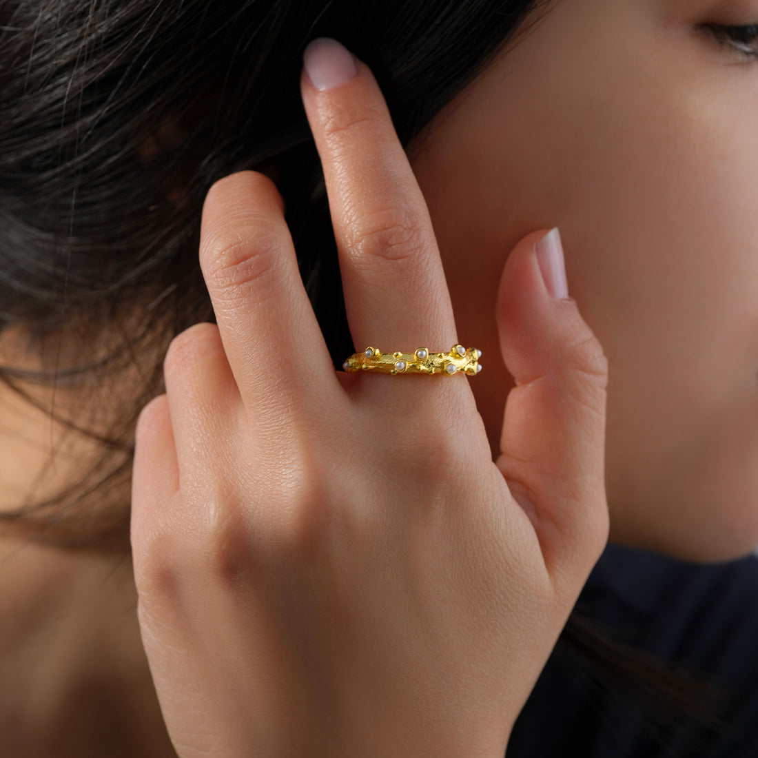 Nerissa Pearl Cluster Ring