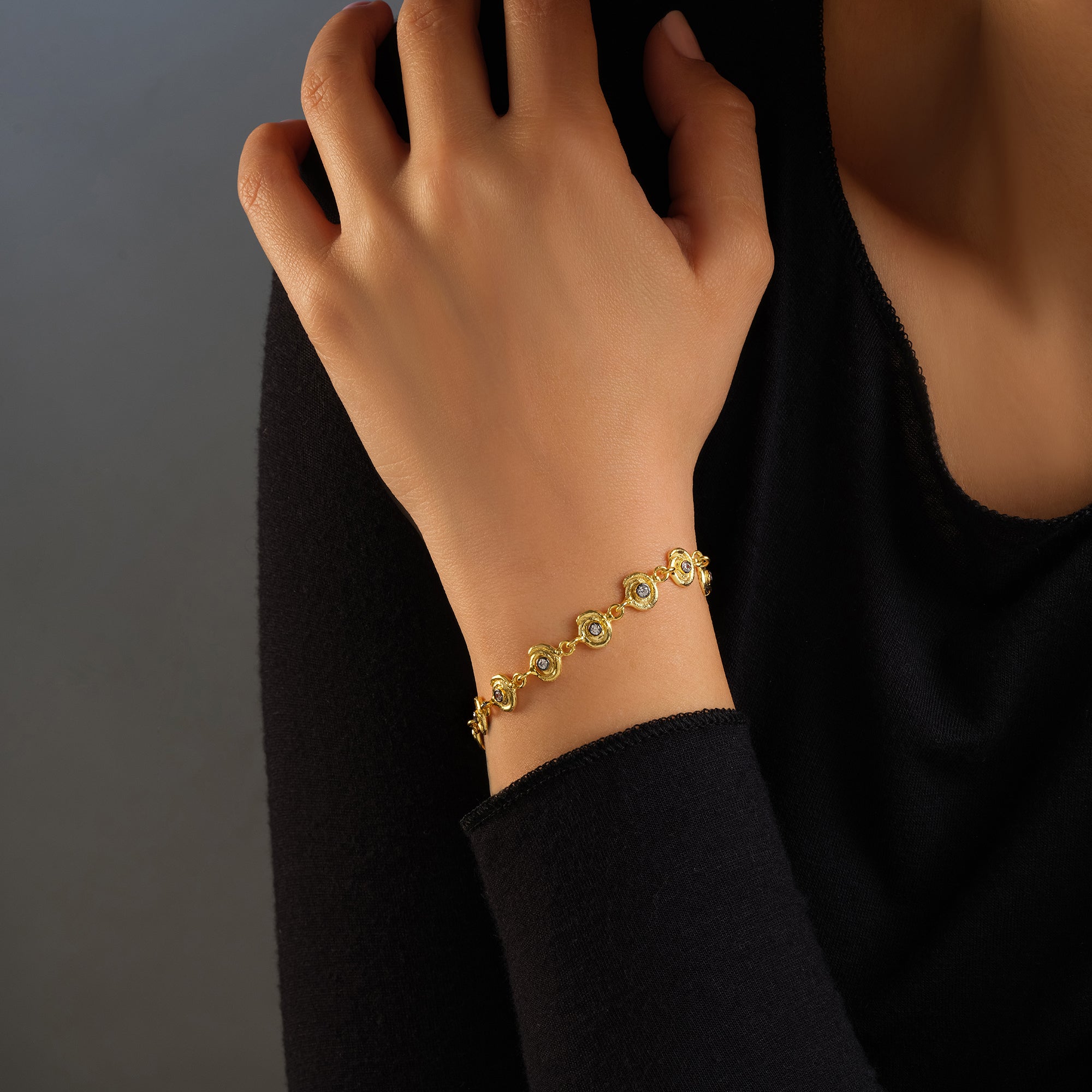 Lunaria Zircon Link Bracelet