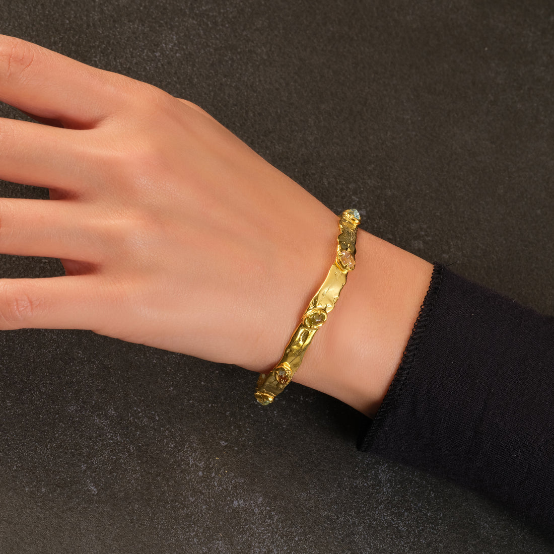 Solara Multi-Stone Cuff Bracelet