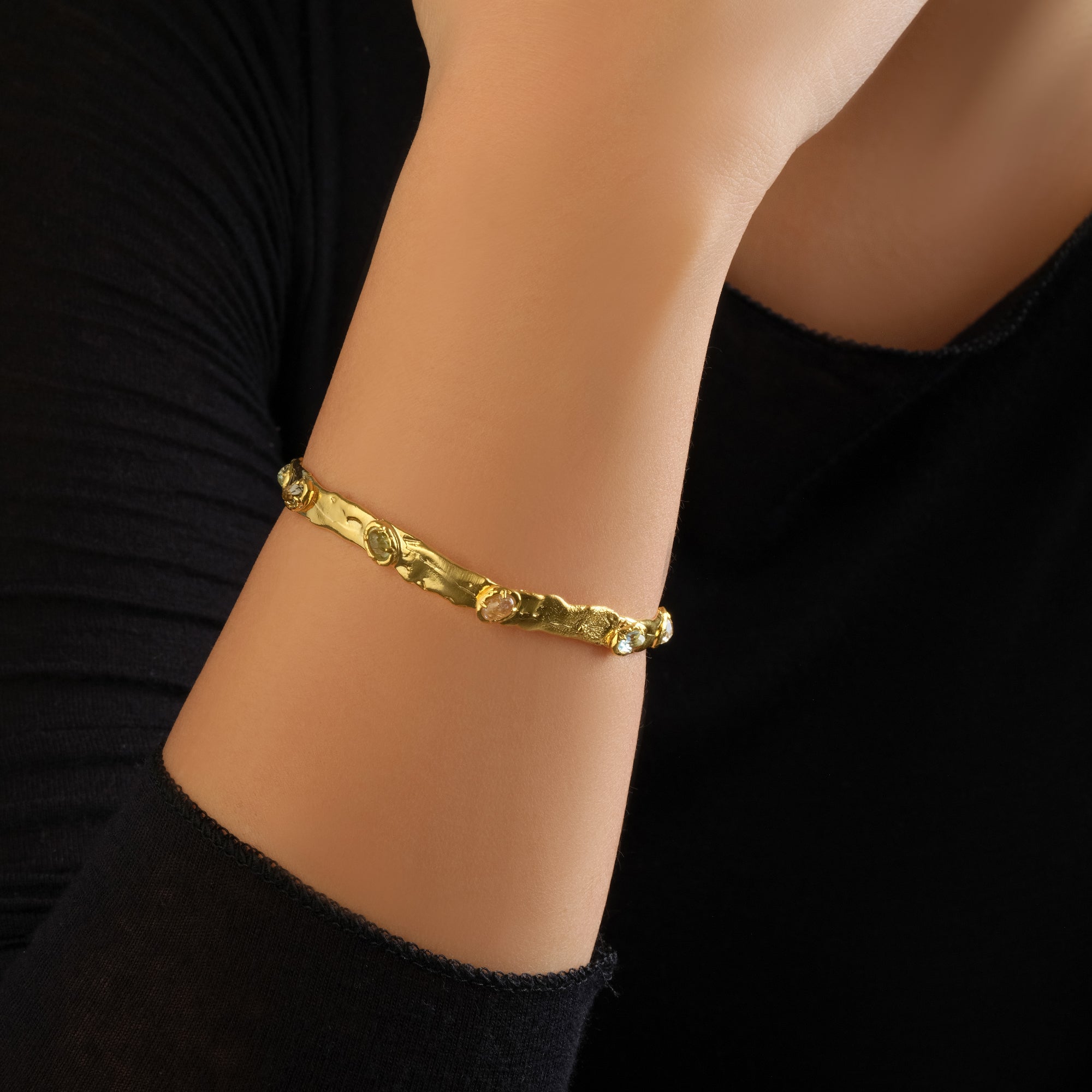 Solara Multi-Stone Cuff Bracelet