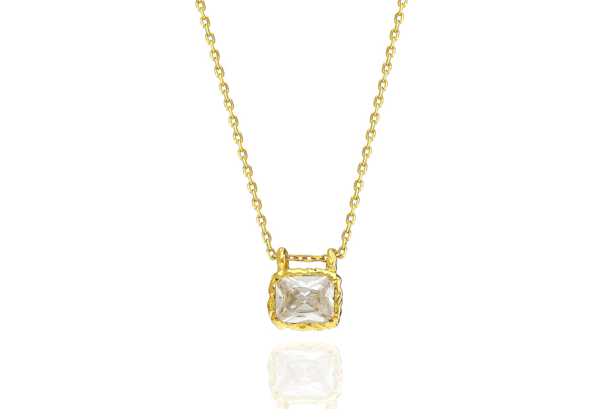 Minimalist Rectangle Necklace – 925 Silver or 14K/18K/24K Gold