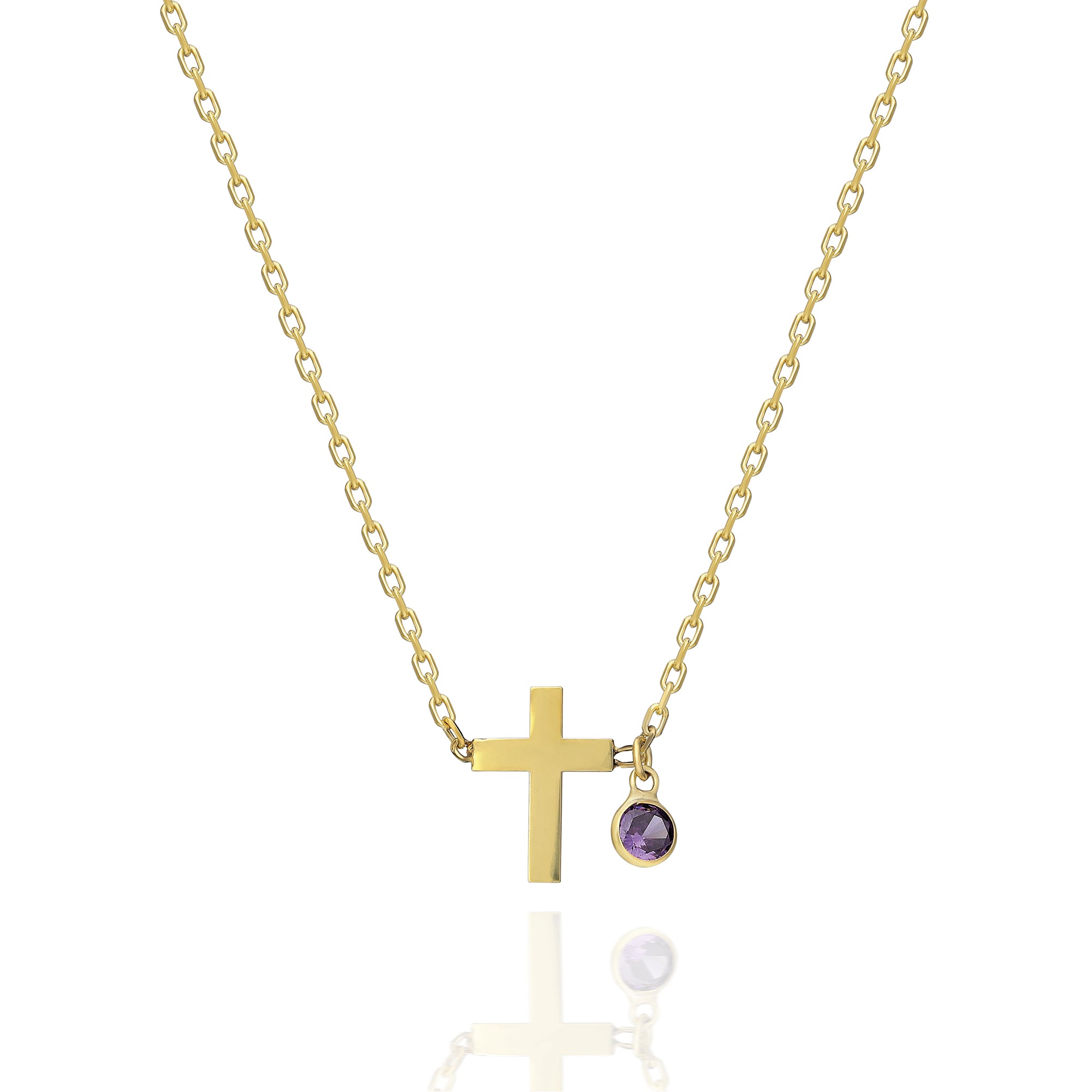 Trio Gem Cross Necklace