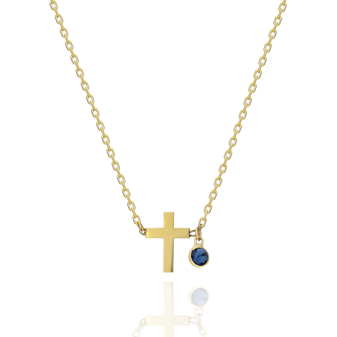 Trio Gem Cross Necklace