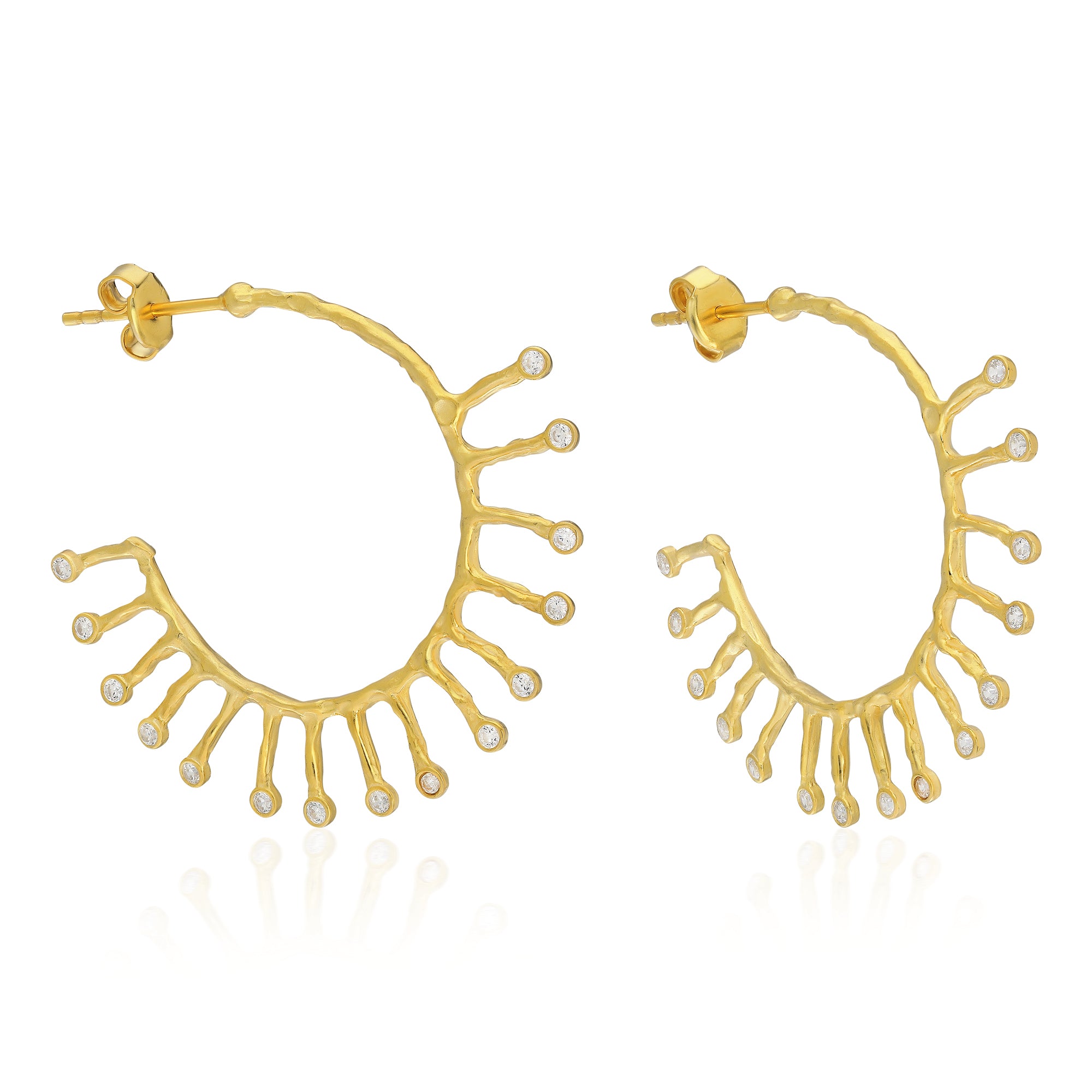 Solaris Radiant Zircon Hoop Earrings