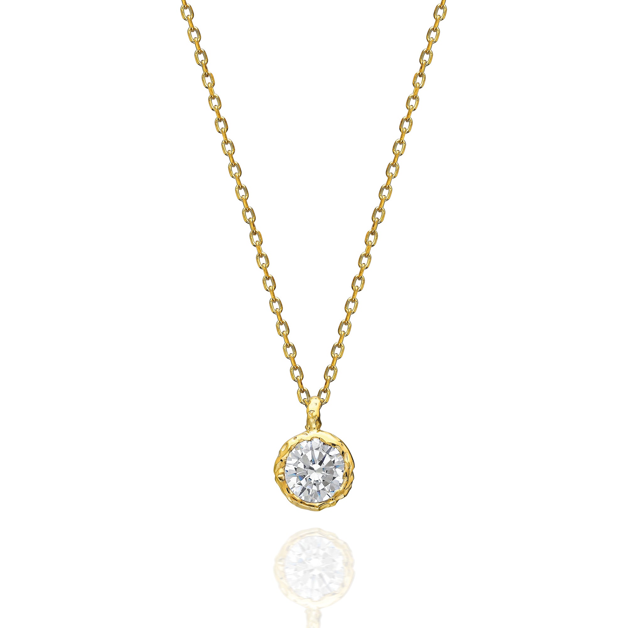 Round Pendant Necklace – 925 Silver or 14K/18K/24K Gold