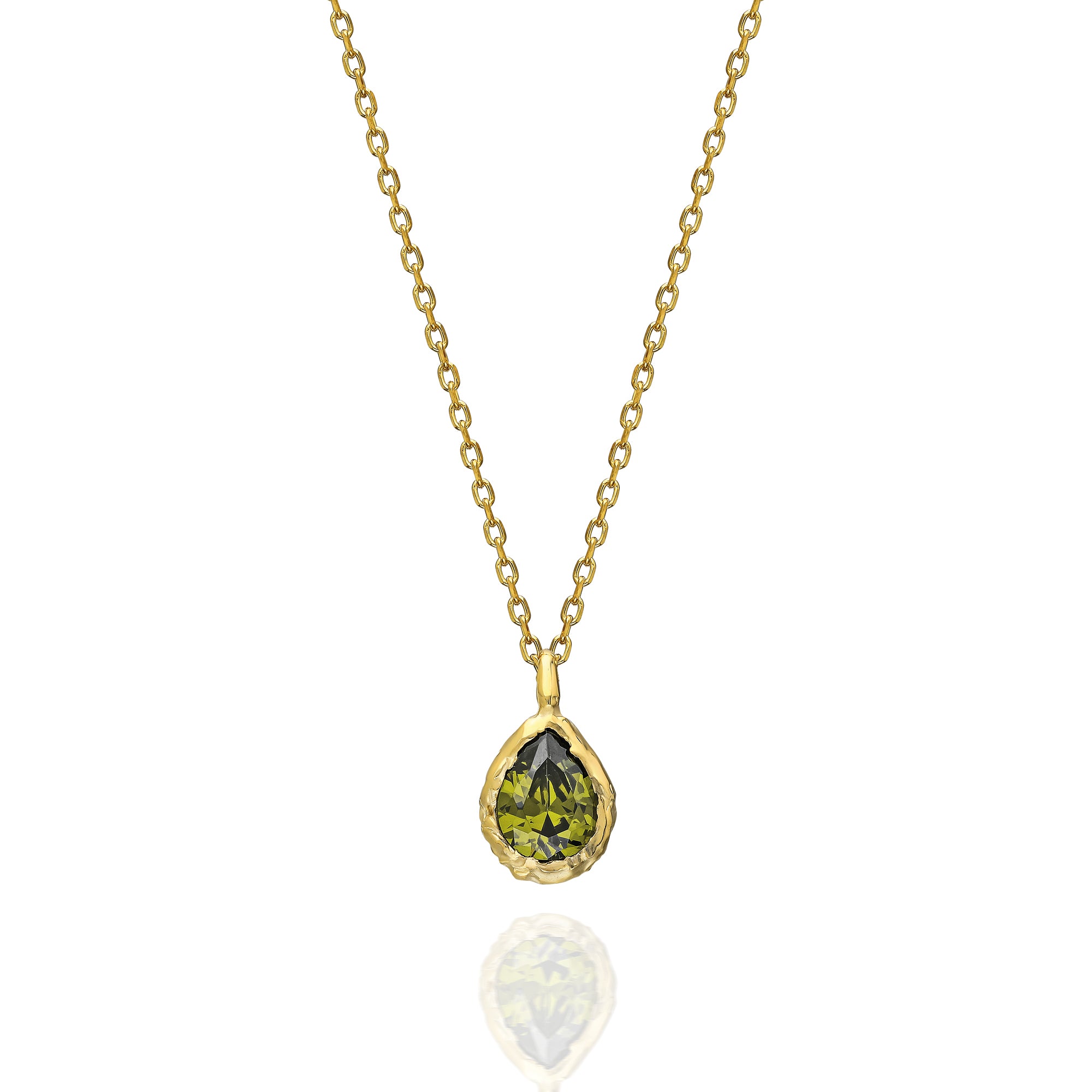 Teardrop Zircon Necklace – 925 Silver or 14K/18K/24K Gold Pendant