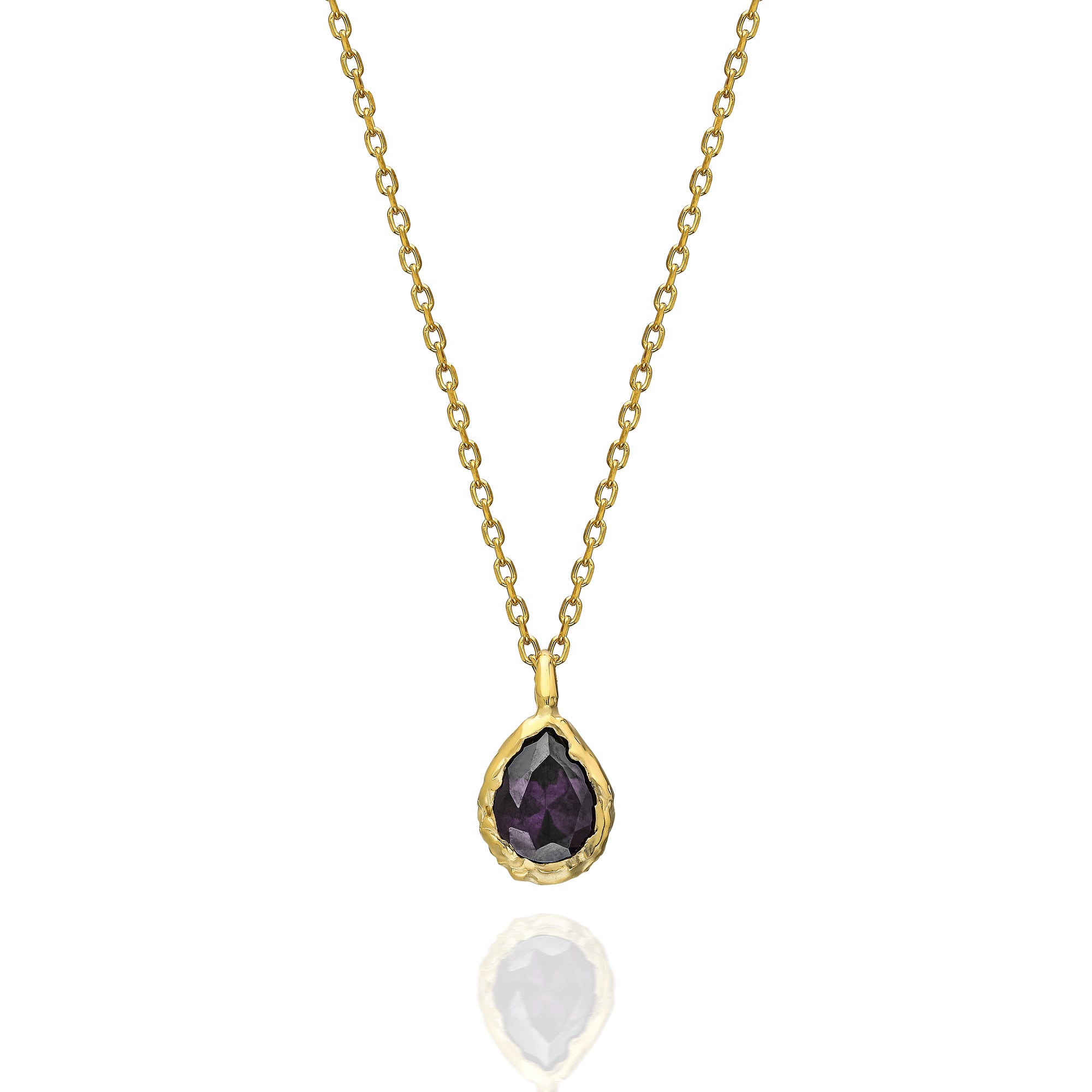 Teardrop Zircon Necklace – 925 Silver or 14K/18K/24K Gold Pendant