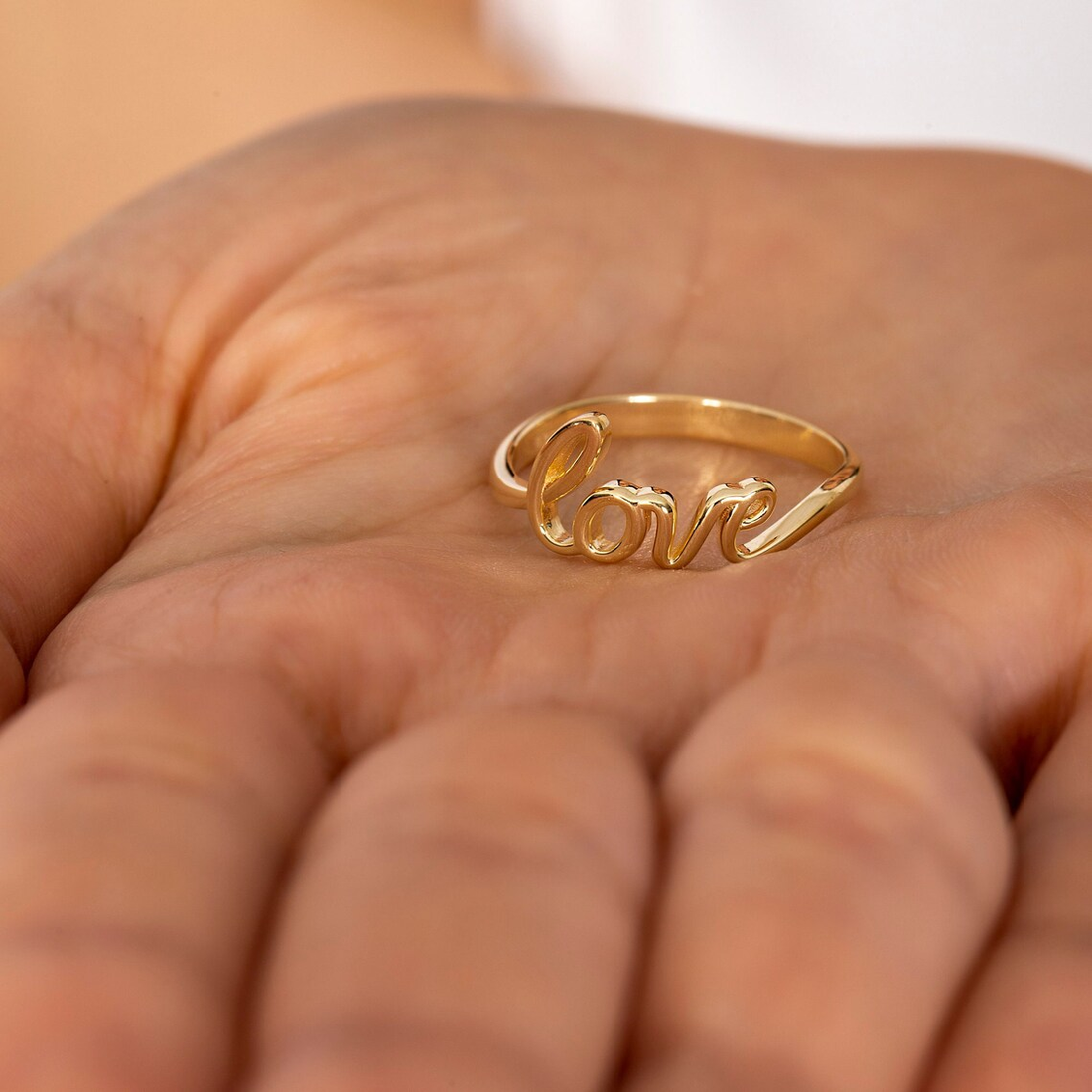 14K Solid Gold Love Ring