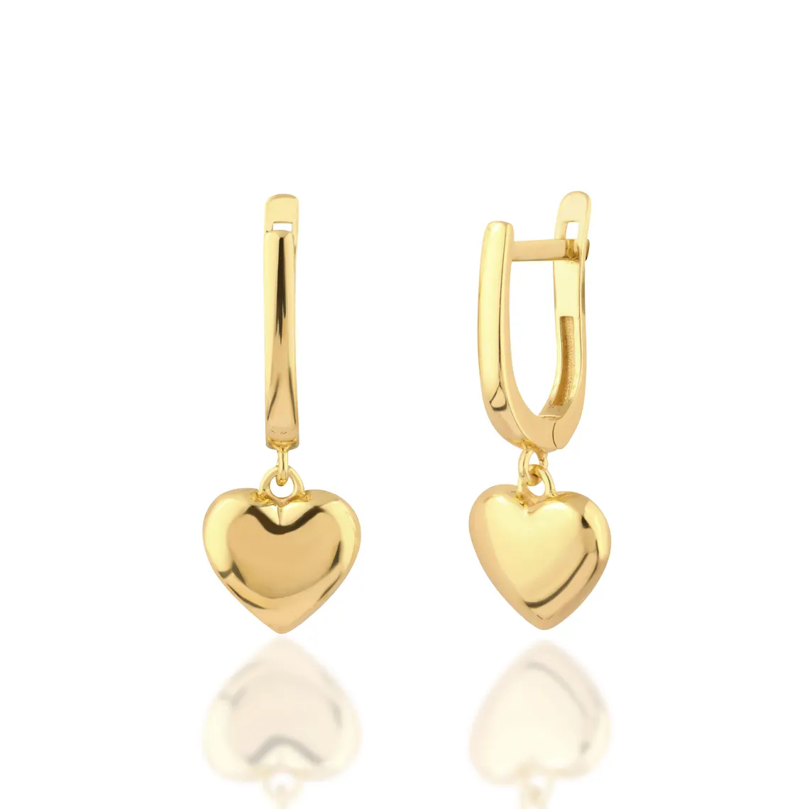 Solid Gold Heart Earrings
