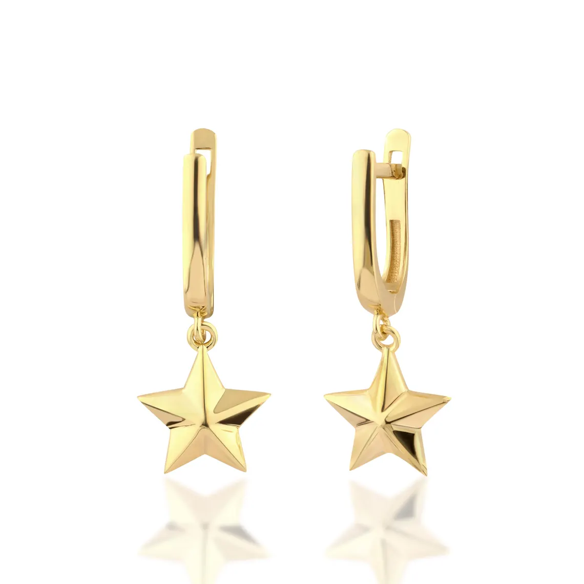 Solid Gold Star Earrings